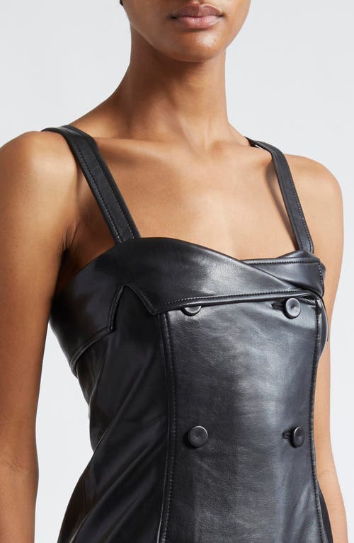 Shop Cinq À Sept Tessa Faux Leather Midi Dress In Black