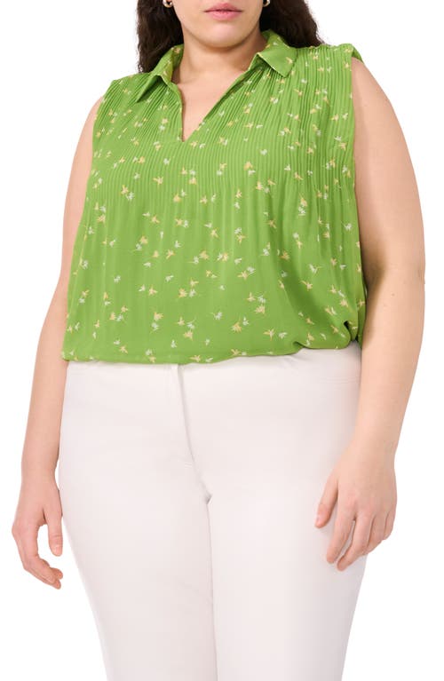 halogen(r) Collared Sleeveless Top in Salted Lime