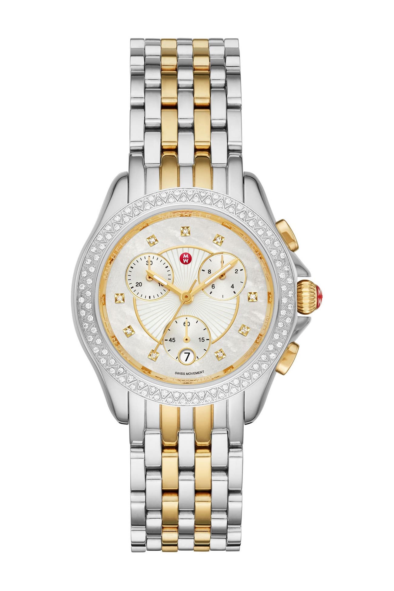 Michele Women’s Belmore Chronoraph Diamond Embellished Bracelet Watch, 37mm – 0.34 ctw