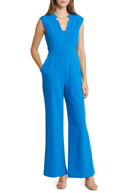 Tahari ASL Cap Sleeve Wide Leg Jumpsuit French Blue at Nordstrom,