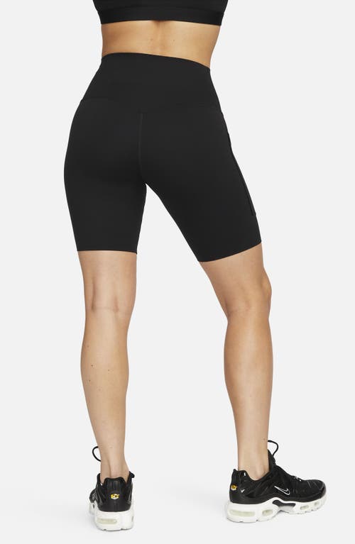 Shop Nike Dri-fit High Waist Bike Shorts In Black/black