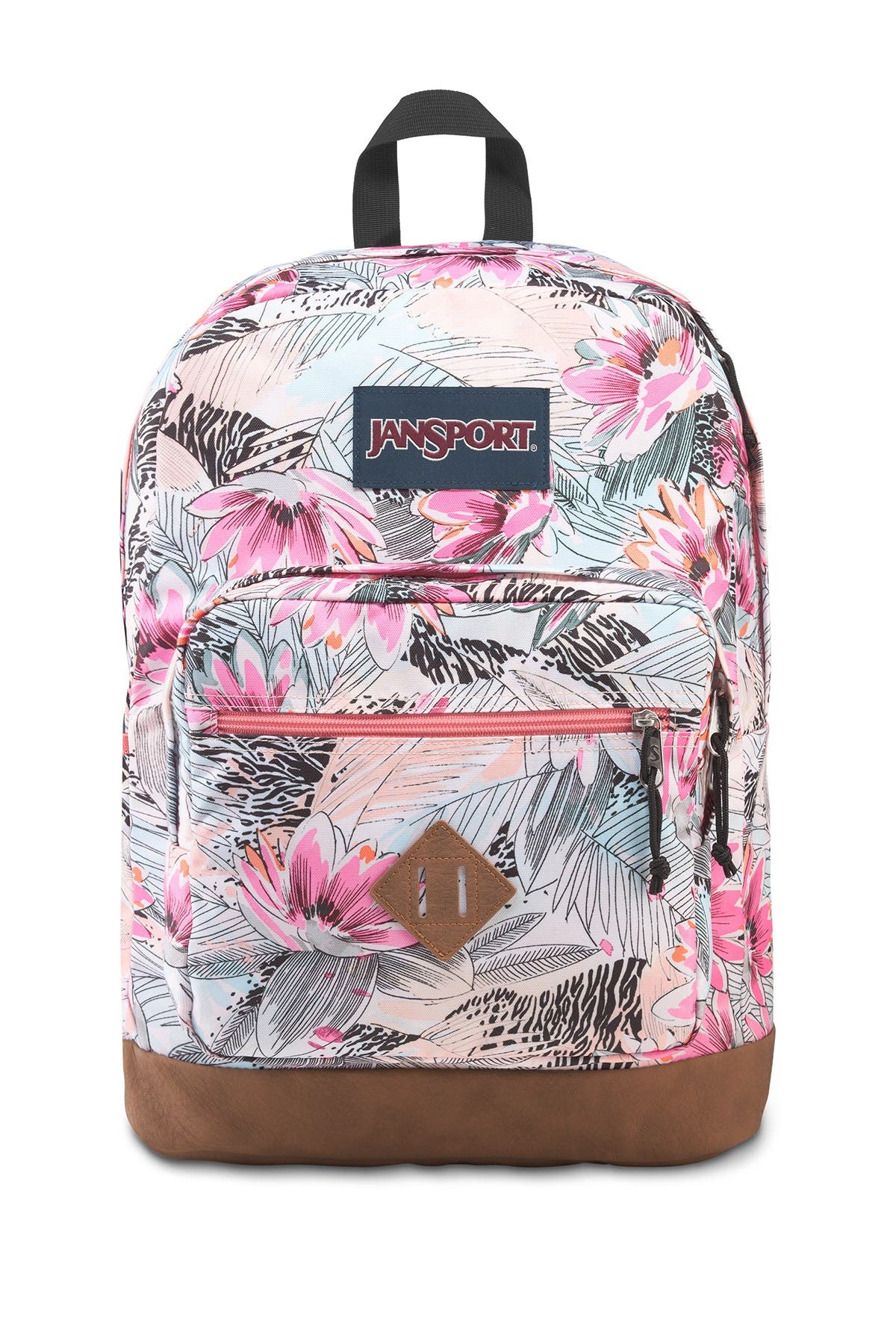 jansport pink flower backpack