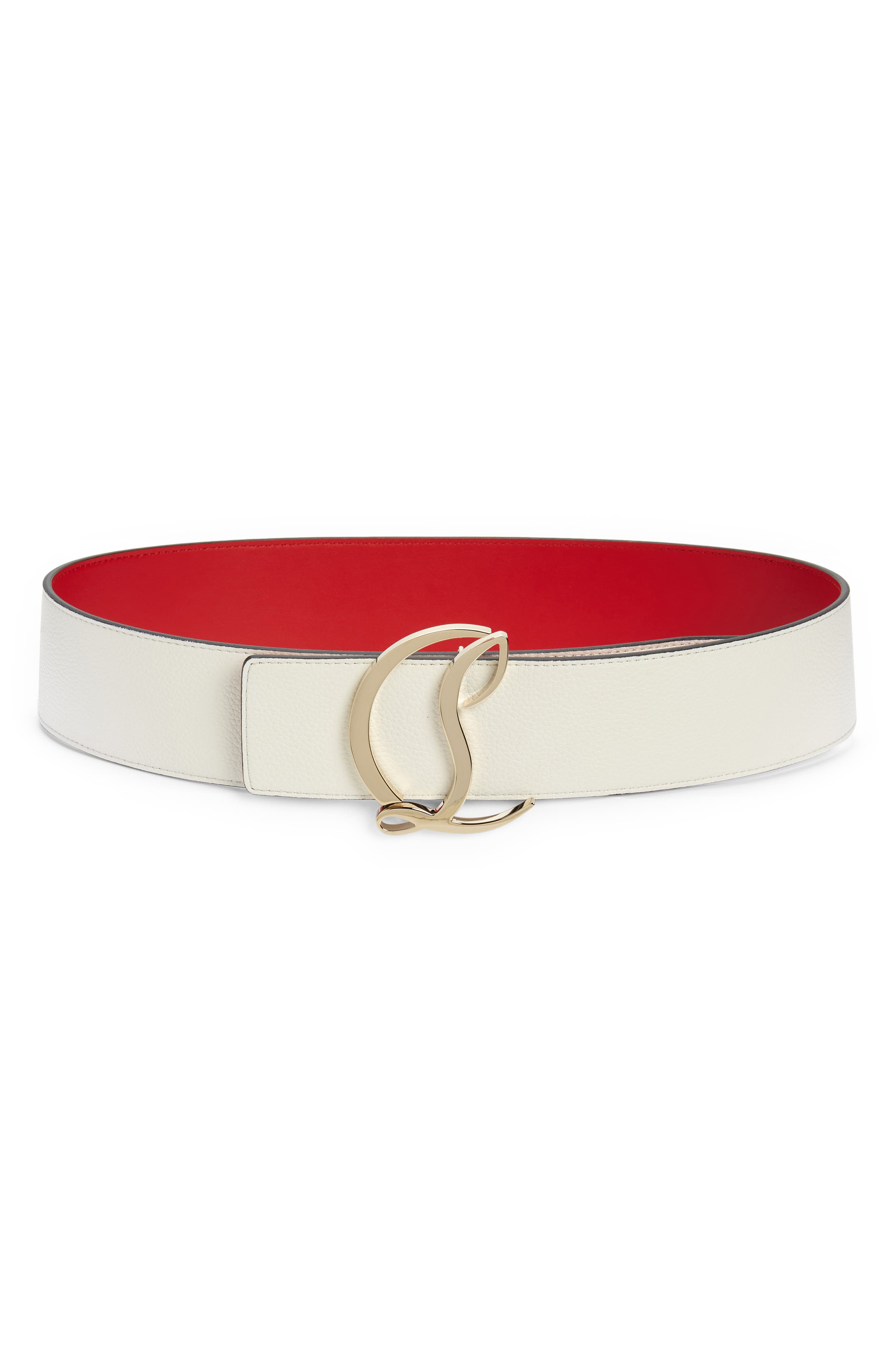 logo leather belt