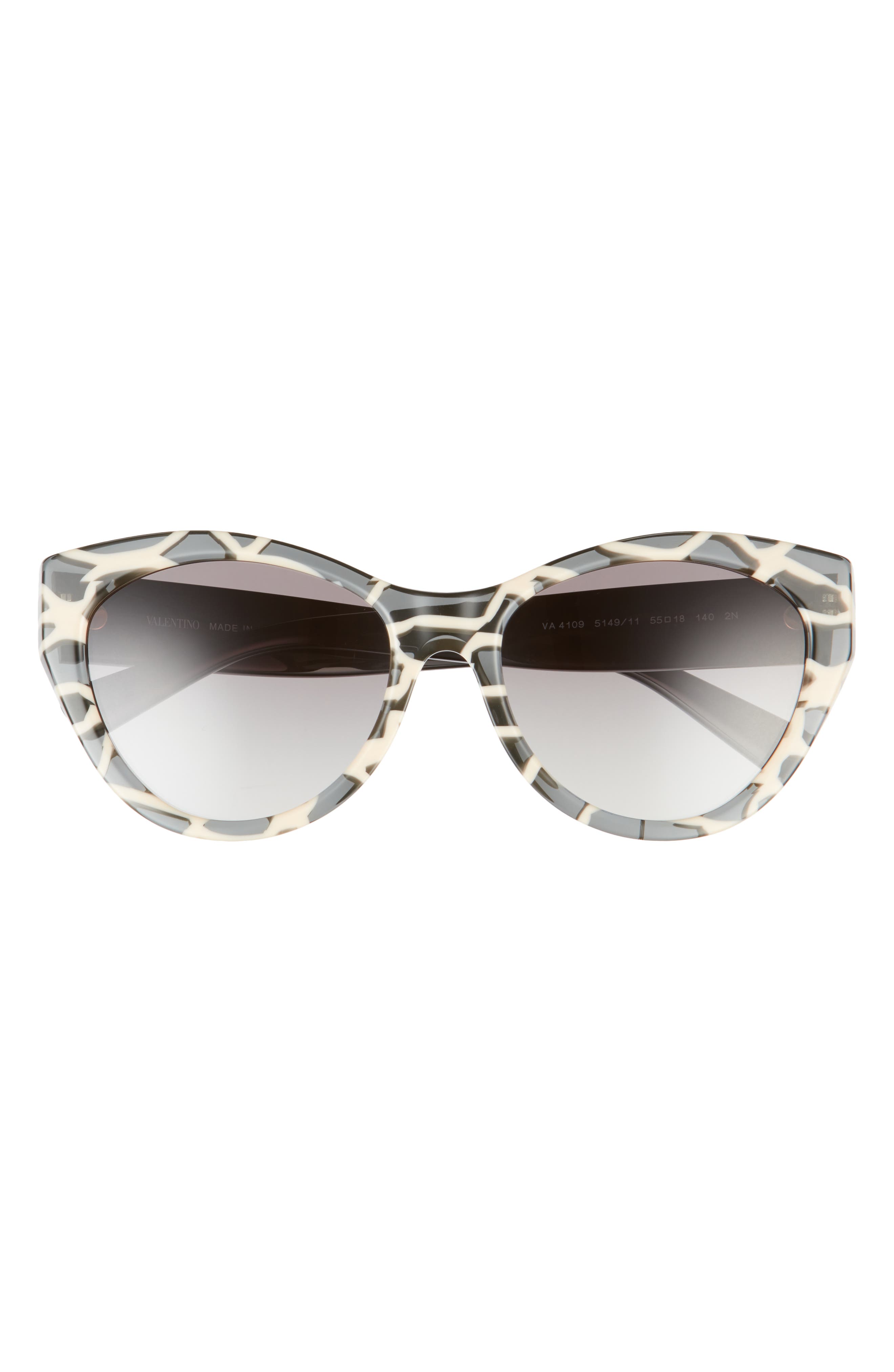 Valentino 55mm Gradient Round Sunglasses in Giraffe/Grey Gradient