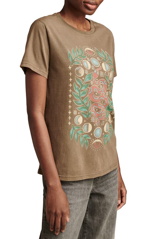 Shop Lucky Brand Celestial Snake Graphic T-shirt In Grape Leaf