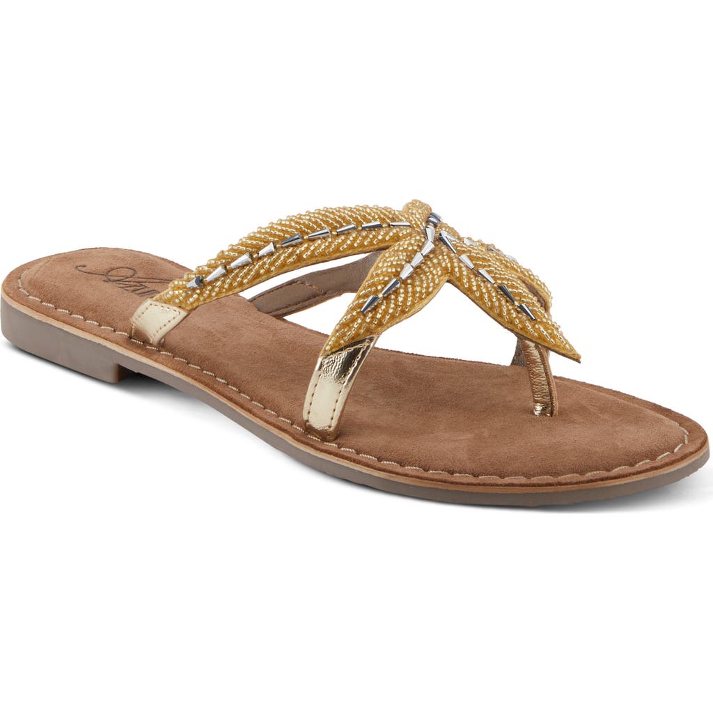 Azura By Spring Step Starry Flip Flop In Gold