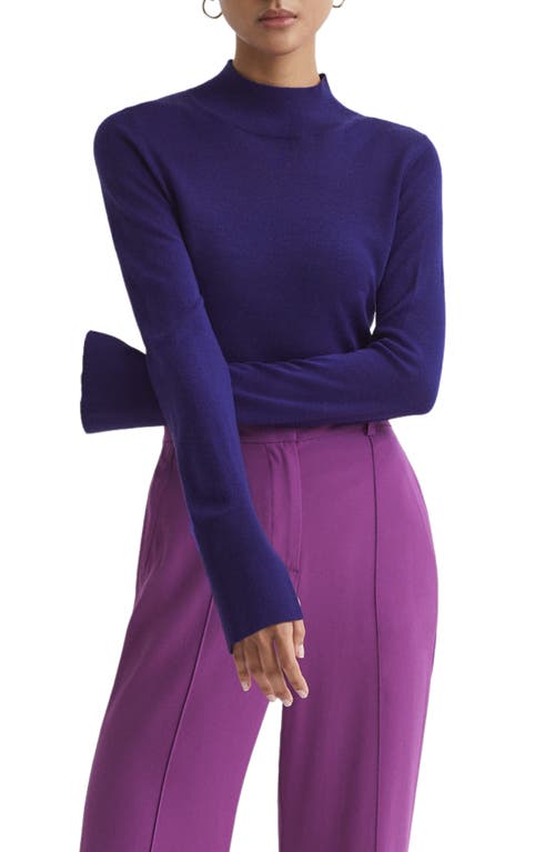 Reiss Sasha Mock Neck Merino Wool Sweater in Purple
