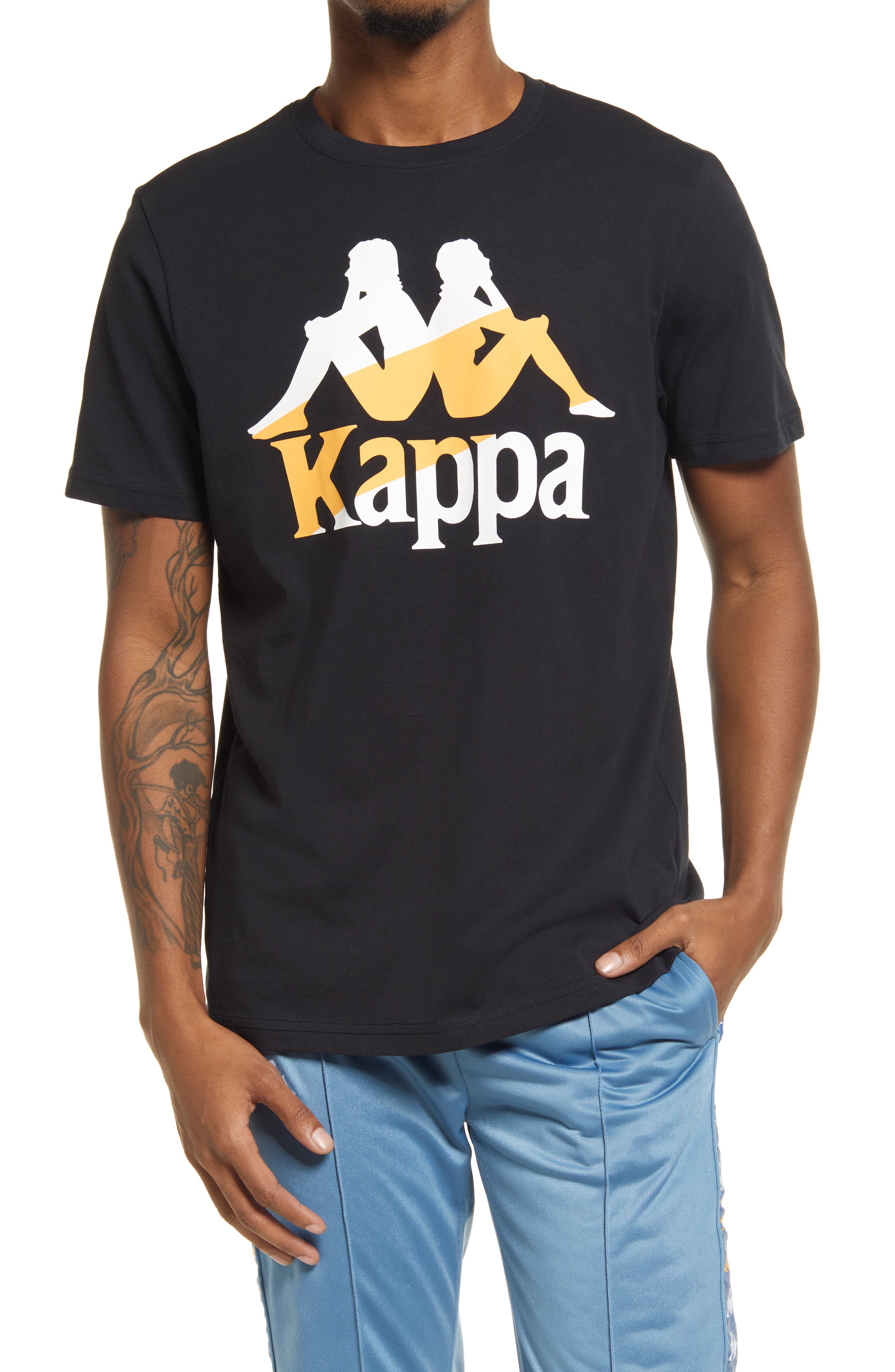 Kappa Football Barta Graphic Tee in Black Smoke-Grey-Orange-White at Nordstrom, Size X-Large