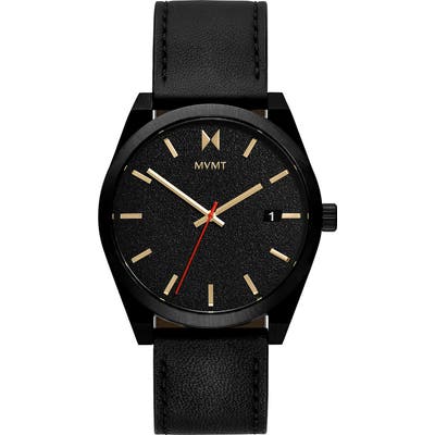 Mvmt Element Caviar Leather Strap Watch, 4m