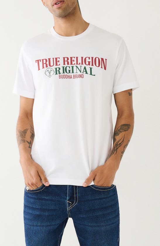 True Religion Brand Jeans Cotton Crew Graphic T-shirt In White