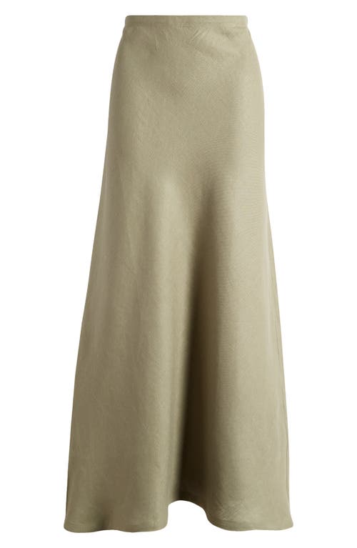 Faithfull the Brand Antibes Linen A-Line Skirt Khaki at Nordstrom,