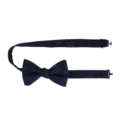 Shop Trafalgar Mystere Metallic Star Light Silk Bow Tie In Navy