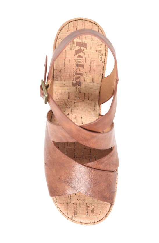 Korks Brigitte Wedge Platform In Dark Tan