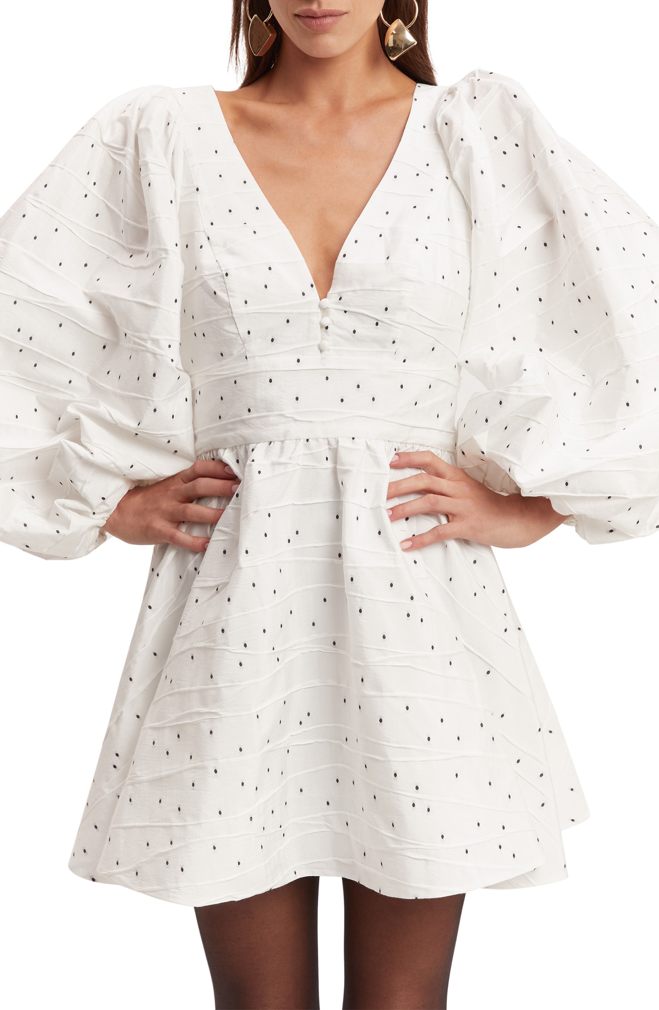 knee length dresses for ladies White Bardot Mini Dress Ruffle Frill Hem Long Sleeves Festival Outfit   Styledup.co.uk