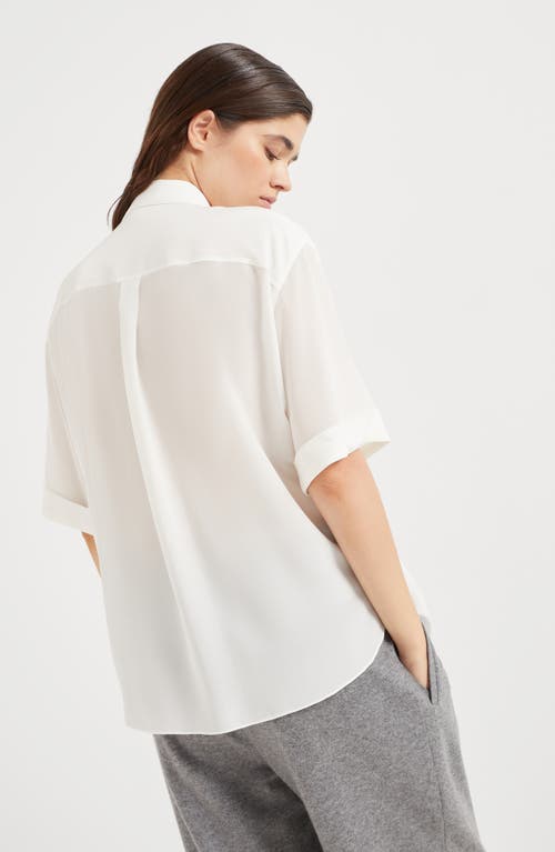 Shop Brunello Cucinelli Crêpe De Chine Shirt In White