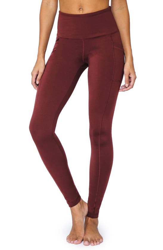 90 Degree By Reflex Polarflex Fleece Lined Leggings In Rustic Cognac