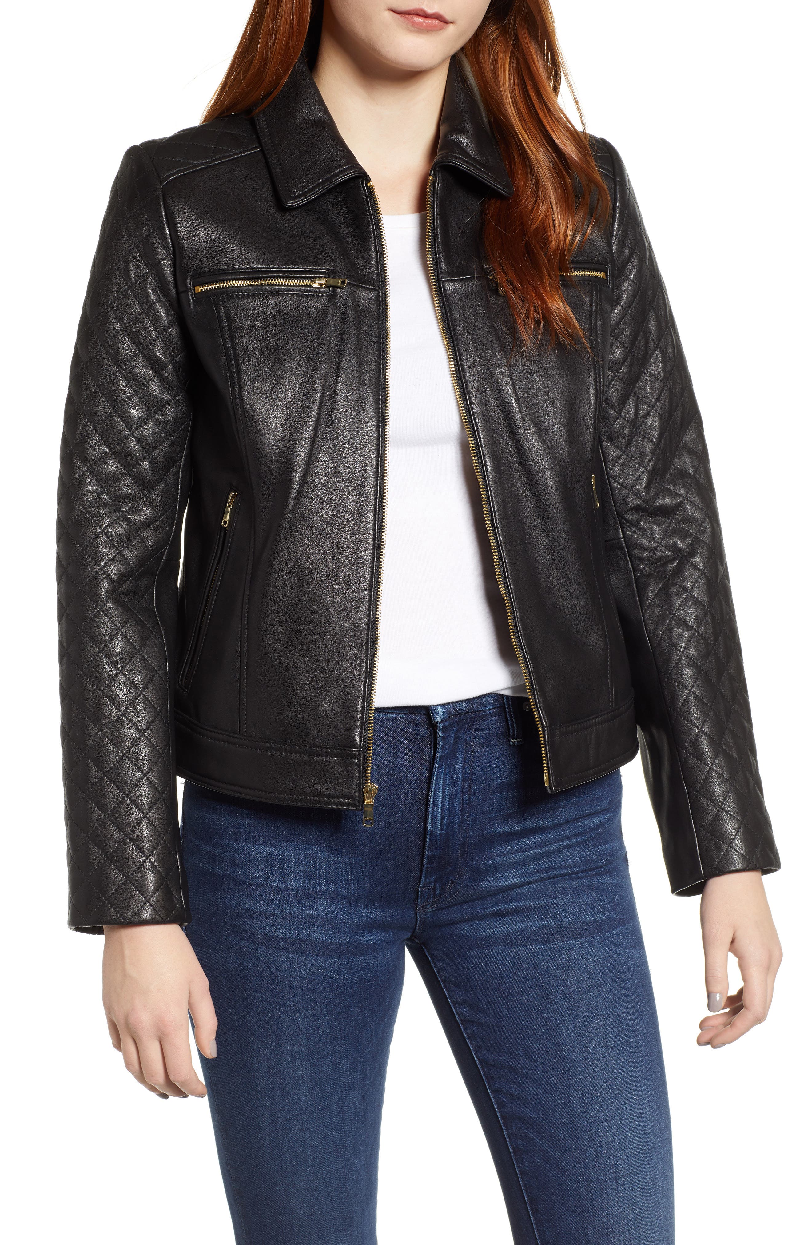 Cole Haan | Quilted Lambskin Leather Jacket | Nordstrom Rack