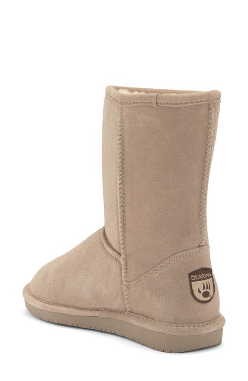 Bearpaw Emma Short Genuine Sheepskin Lined Boot In Mushroom