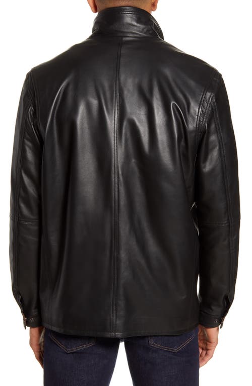 Remy Leather Leather Jacket With Removable Inset Bib In Noir/rustic