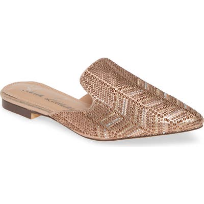 Lauren Lorraine Genie Crystal Loafer Mule- Pink