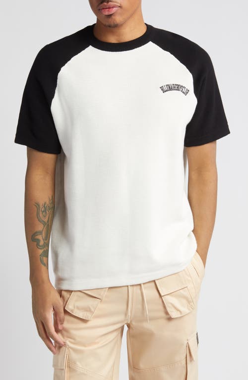 Billionaire Boys Club Moonshot Raglan T-shirt In White/black
