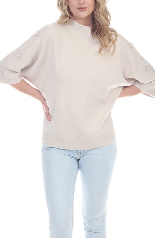 Rain And Rose Button Detail Sweater In Ivory