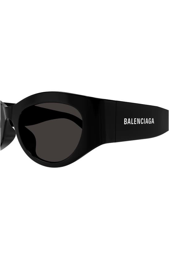 Shop Balenciaga 54mm Oval Sunglasses In Black
