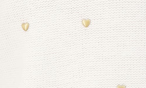 LUCKY BRAND LUCKY BRAND HEART STUD CREWNECK SWEATER