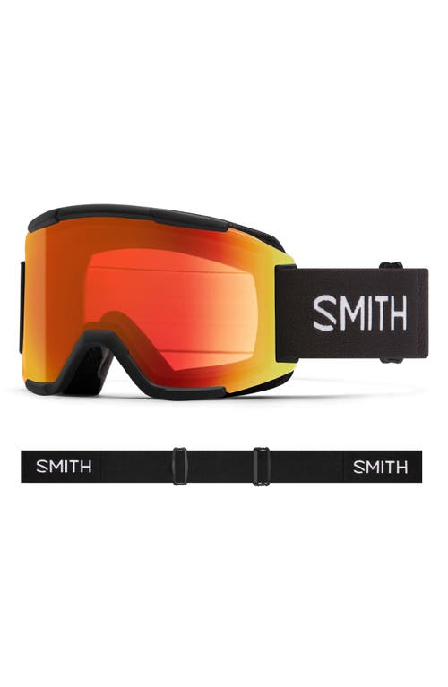 Smith Squad 203mm ChromaPop Snow Goggles in Black /Chromapop Red Mirror at Nordstrom