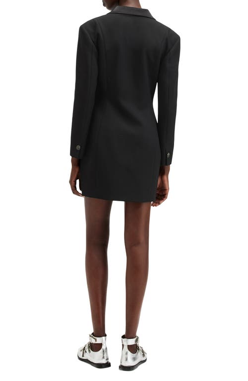 Shop Allsaints Erykah Long Sleeve Blazer Dress In Black