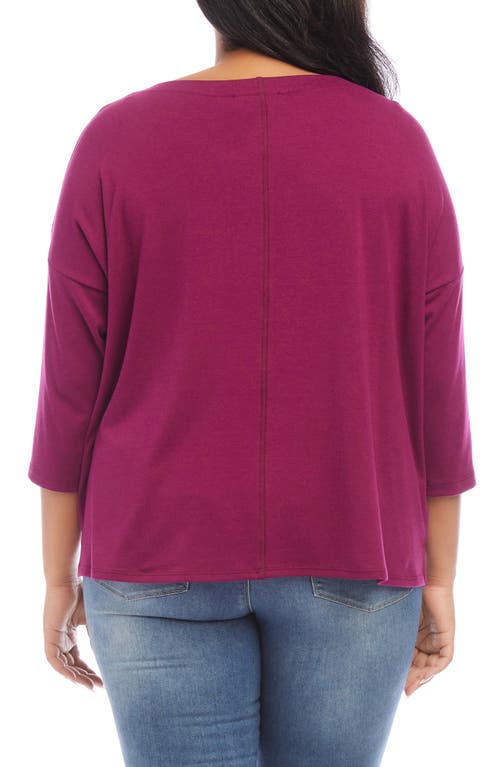 Shop Karen Kane Hemp & Organic Cotton Blend Top In Wine