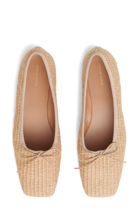 Mansur Gavriel Square Toe Ballerina In Natural