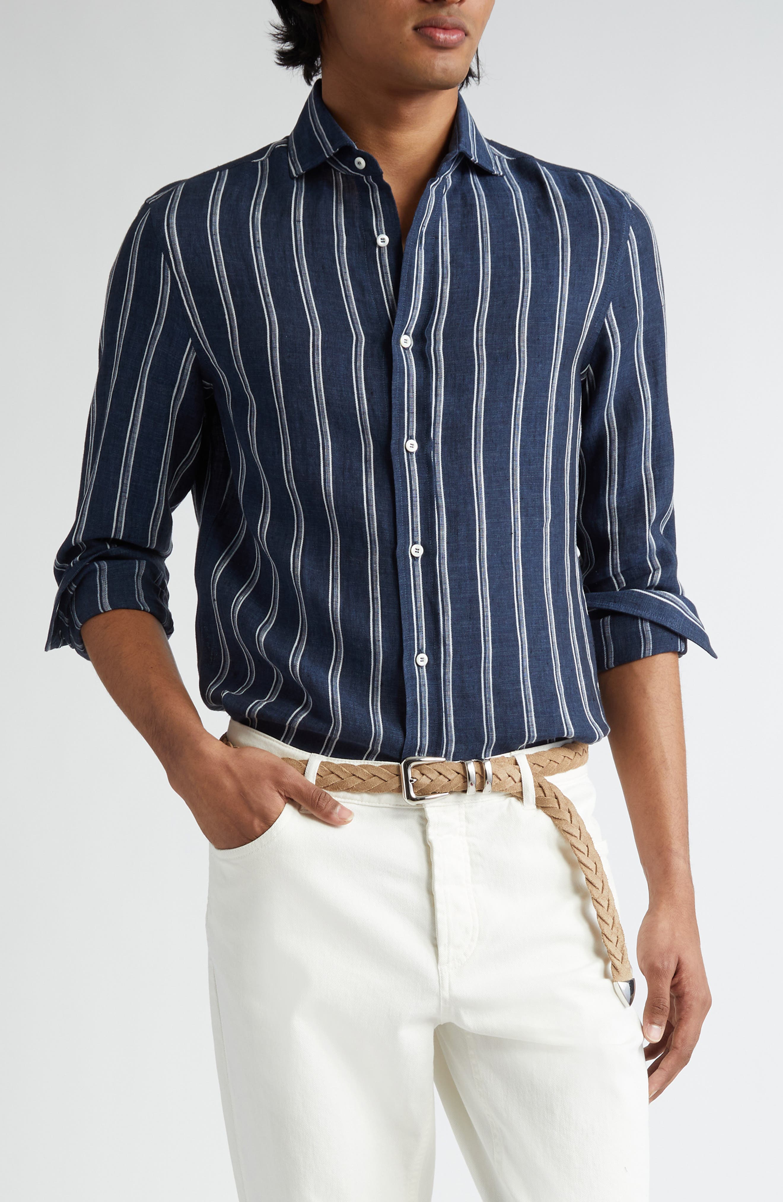 Brunello Cucinelli plain button-down shirt - Blue