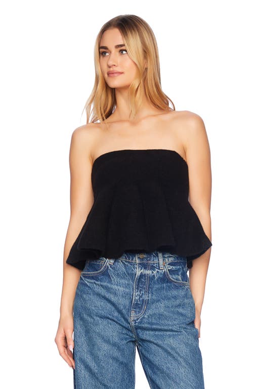 Shop Susana Monaco Mapache Knit Peplum Tube Top In Black