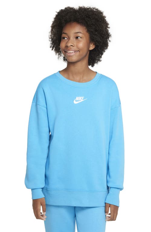 Nike Sportswear Kids' Club Fleece Sweatshirt In Baltic Blue/white