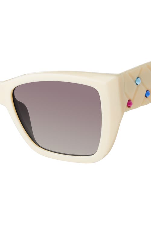 Kurt Geiger London 54mm Rectangular Sunglasses In Bone Opaque/gray Gradient