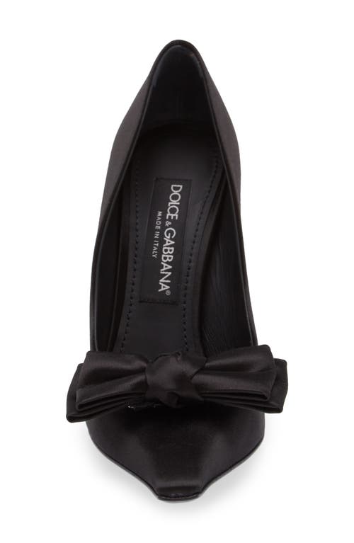 Shop Dolce & Gabbana Dolce&gabbana Mun Bow Satin Pump In Nero/nero