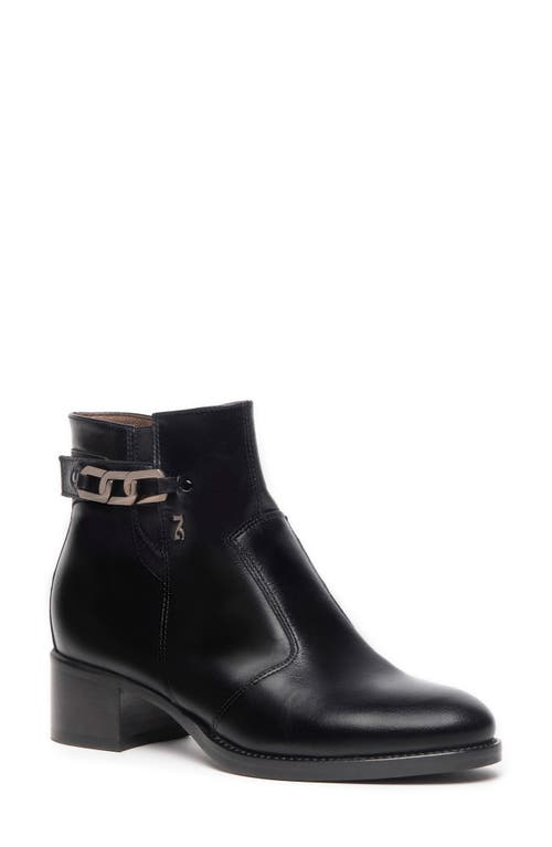 NeroGiardini Chain Strap Leather Bootie in Black at Nordstrom, Size 7Us