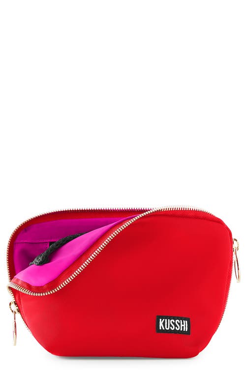 KUSSHI Everyday Cosmetics Bag in Candy Apple Red/Pink Nylon at Nordstrom