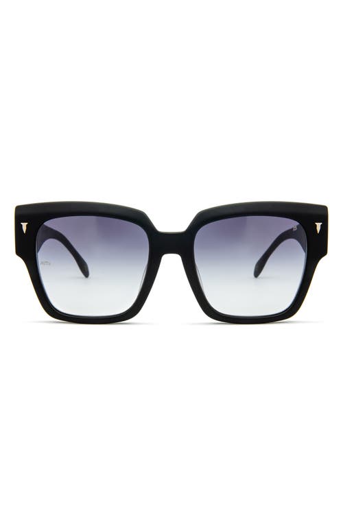 MITA SUSTAINABLE EYEWEAR Capri 56mm Geometric Sunglasses in Matte Black/Gradient Smoke