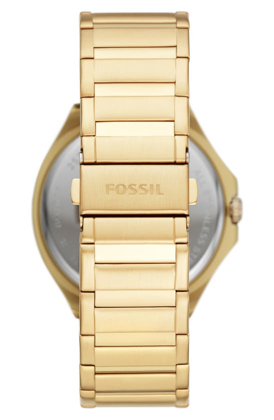 Fossil Evanston Three-hand Quartz Bracelet Watch, 45mm In Gold