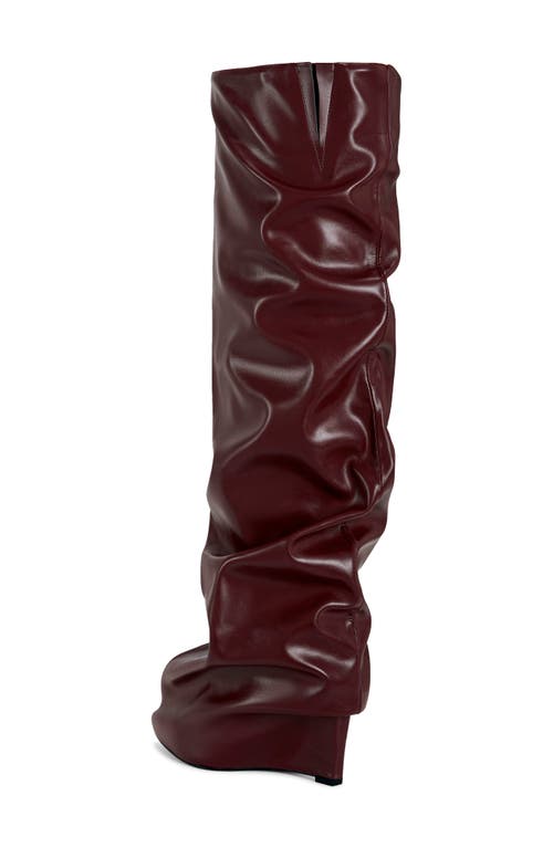 Shop Azalea Wang Teuila Over The Knee Slouch Boot In Burgundy