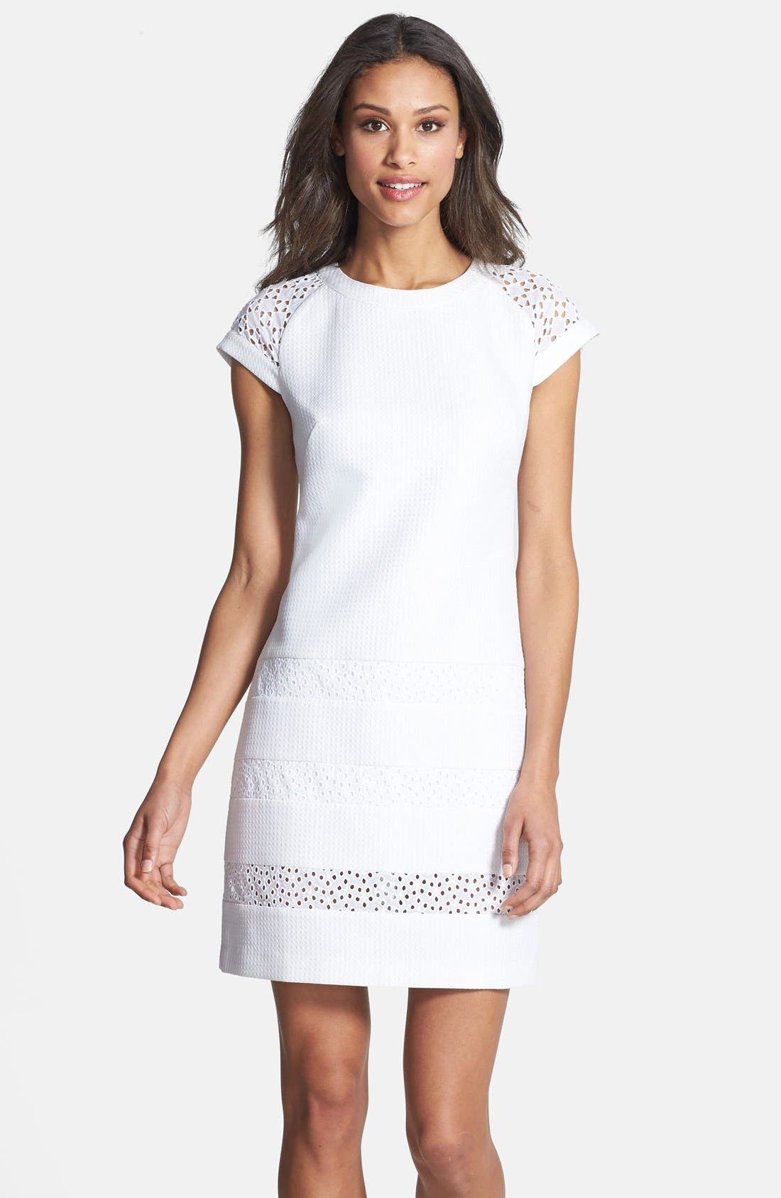 Ivy & Blu Mixed Media Textured Shift Dress Nordstrom