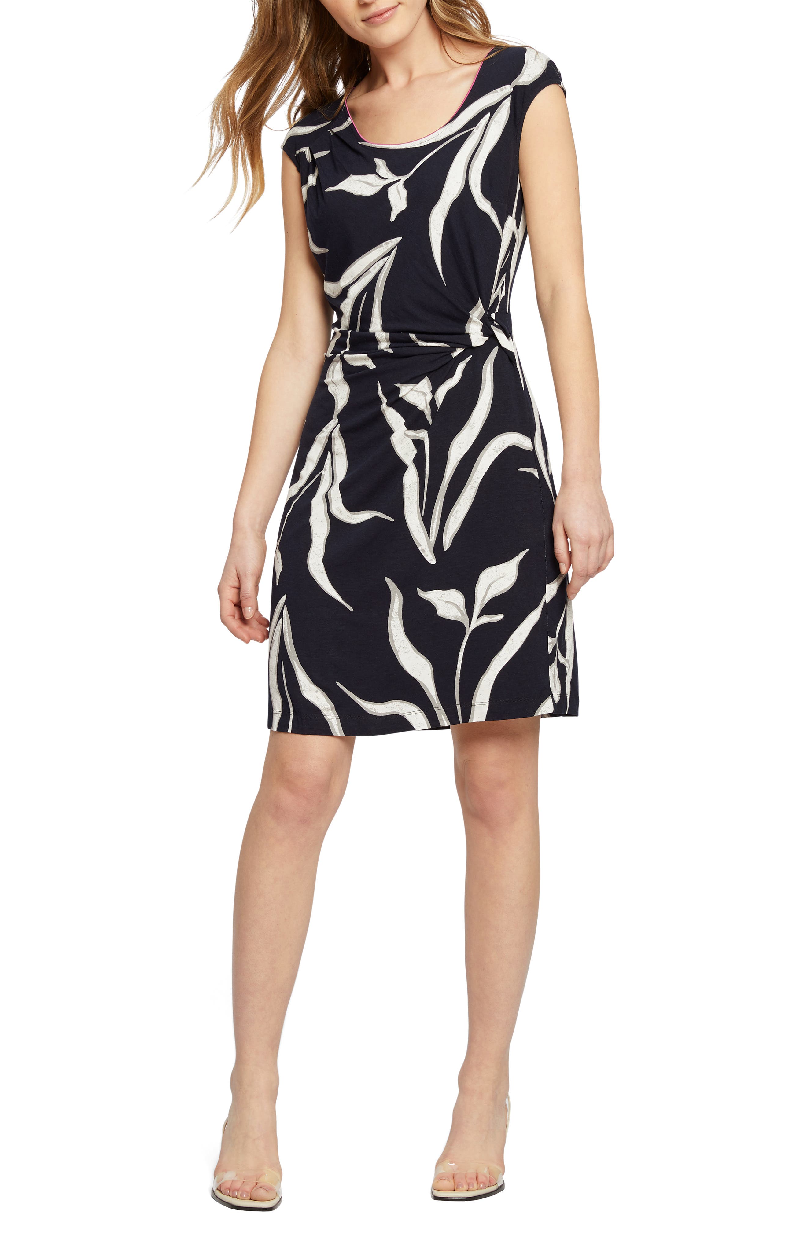 Petite Nic+Zoe Iris Floral Twist Sheath Dress, Blue