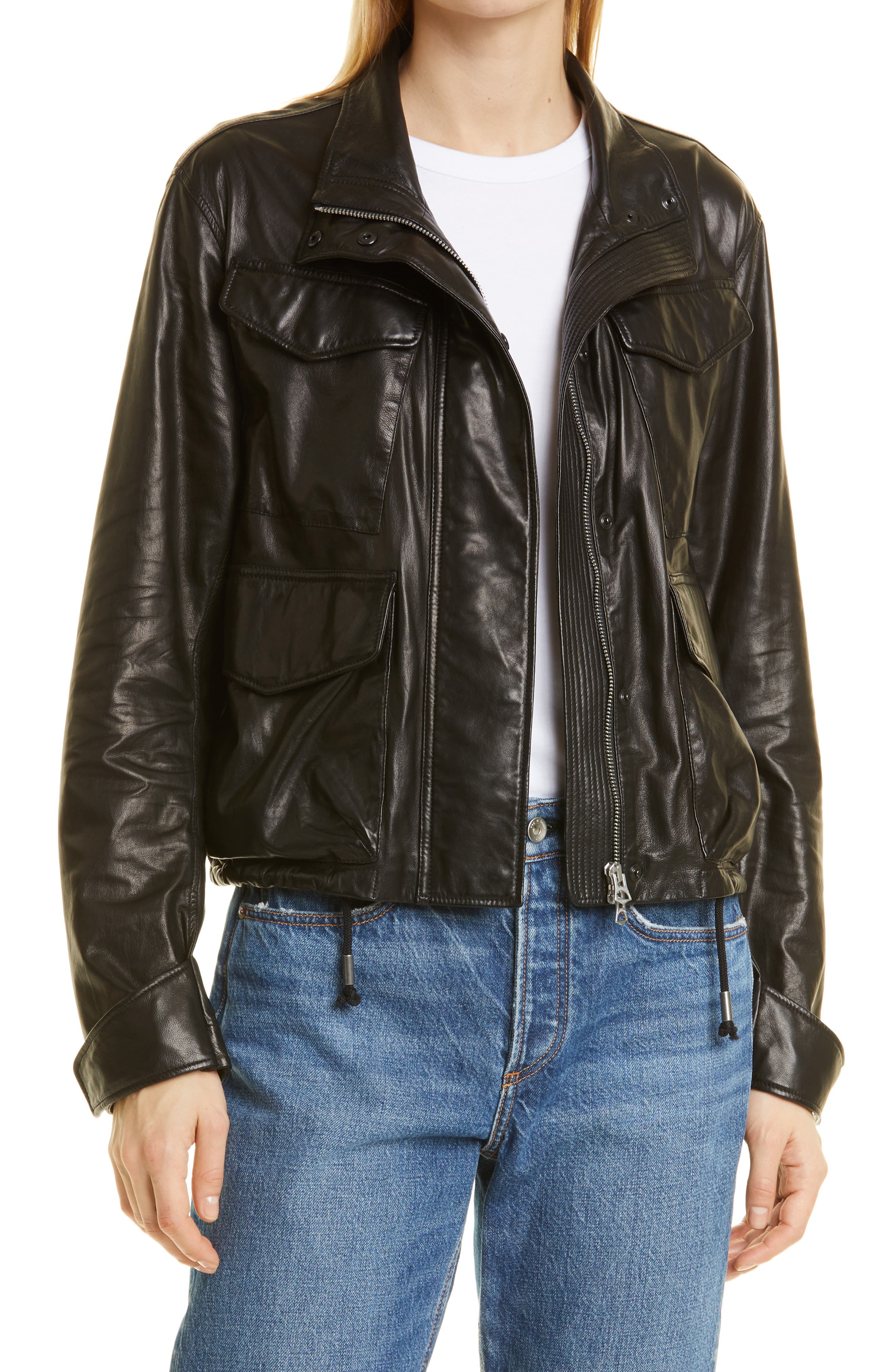 nordstrom leather jacket women's