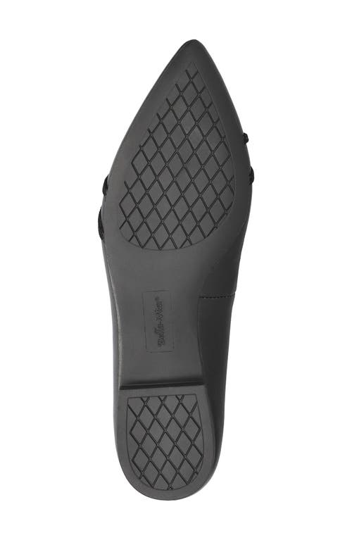 Bella Vita Rhea Womens Solid Faux Leather Flat Shoes In Black Leather