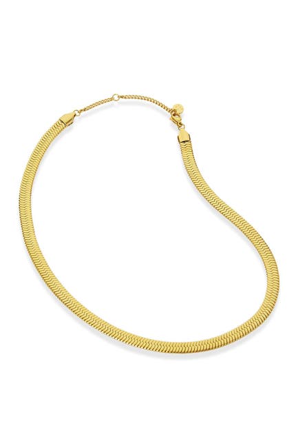 Savvy Cie | 18K Gold Herringbone Wide Chain Necklace | Nordstrom Rack