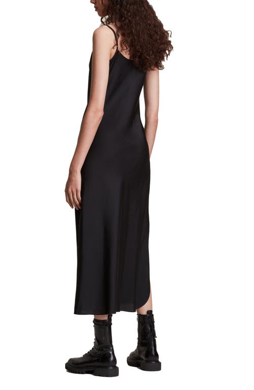 Allsaints Hadley Cowl Slip Dress In Black