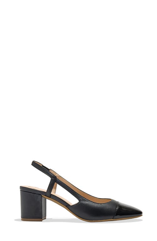 Shop Jack Rogers Summer Cap Toe Slingback Sandal In Black/black Patent