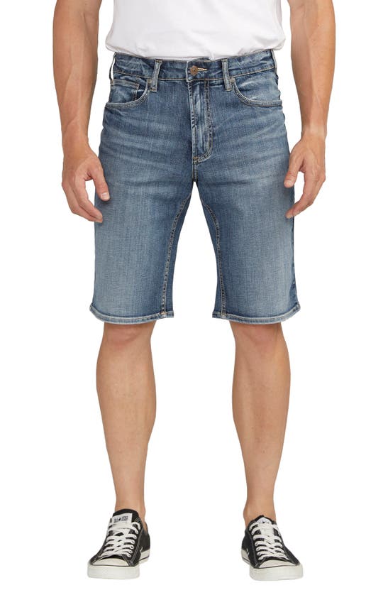 Shop Silver Jeans Co. Zac Relaxed Fit Denim Shorts In Indigo